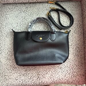 New Black Faux Leather Crossbody
